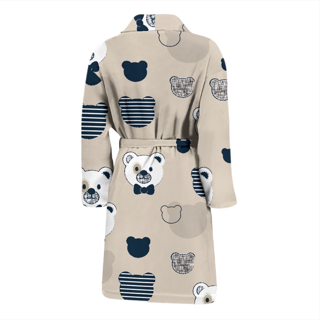Pattern Print Teddy Bear Men Long Robe-grizzshop
