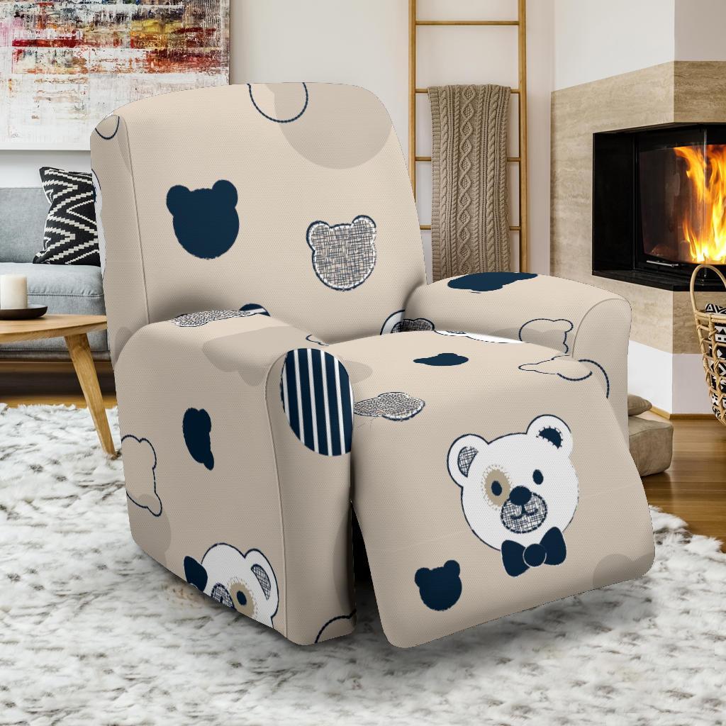 Pattern Print Teddy Bear Recliner Cover-grizzshop