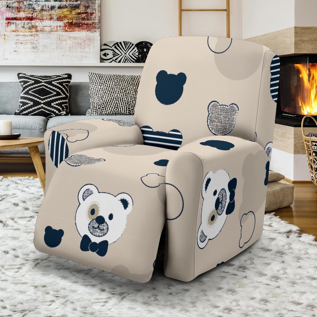 Pattern Print Teddy Bear Recliner Cover-grizzshop