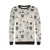 Pattern Print Teddy Bear Women Crewneck Sweatshirt-grizzshop