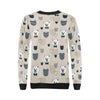 Pattern Print Teddy Bear Women Crewneck Sweatshirt-grizzshop