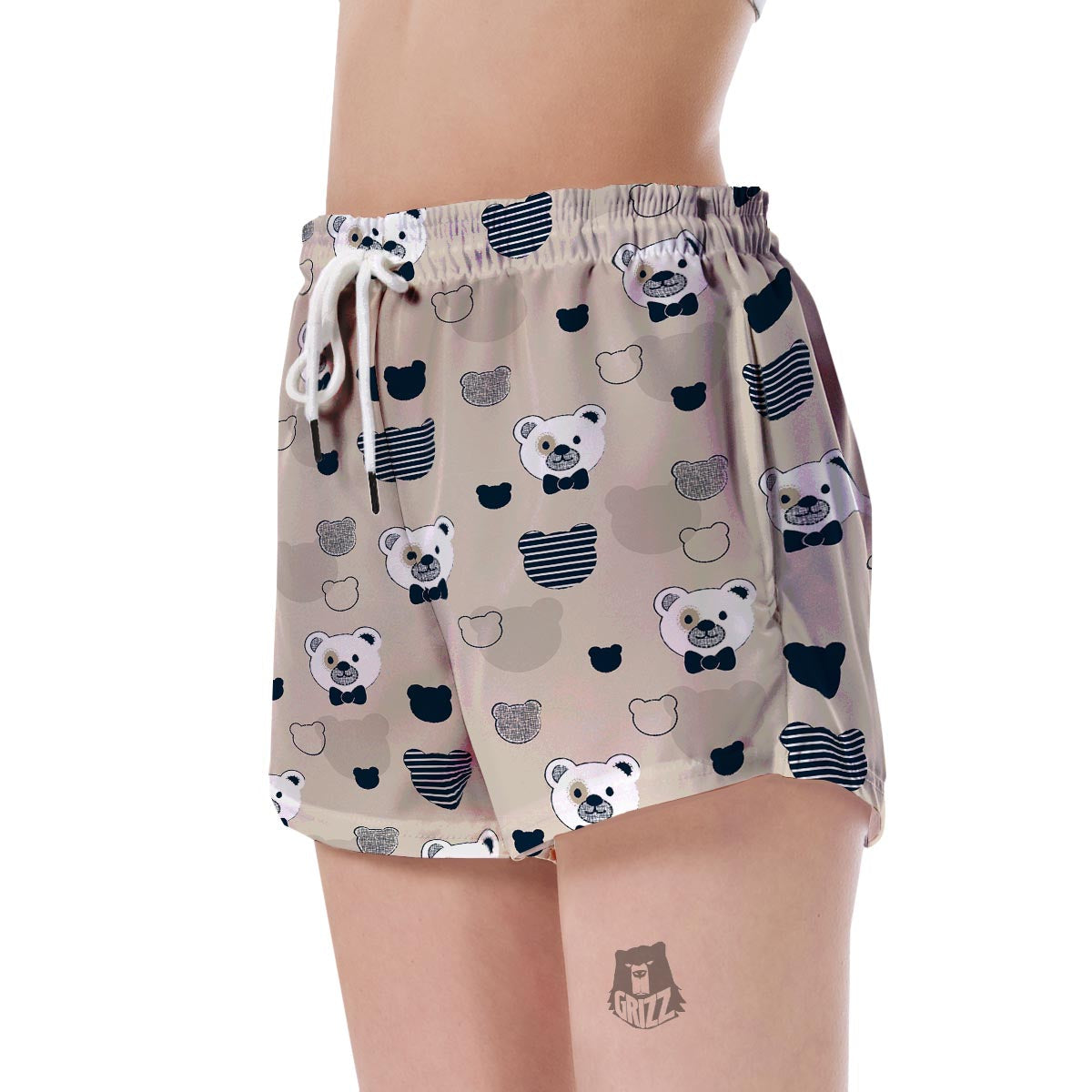 Pattern Print Teddy Bear Women's Shorts-grizzshop