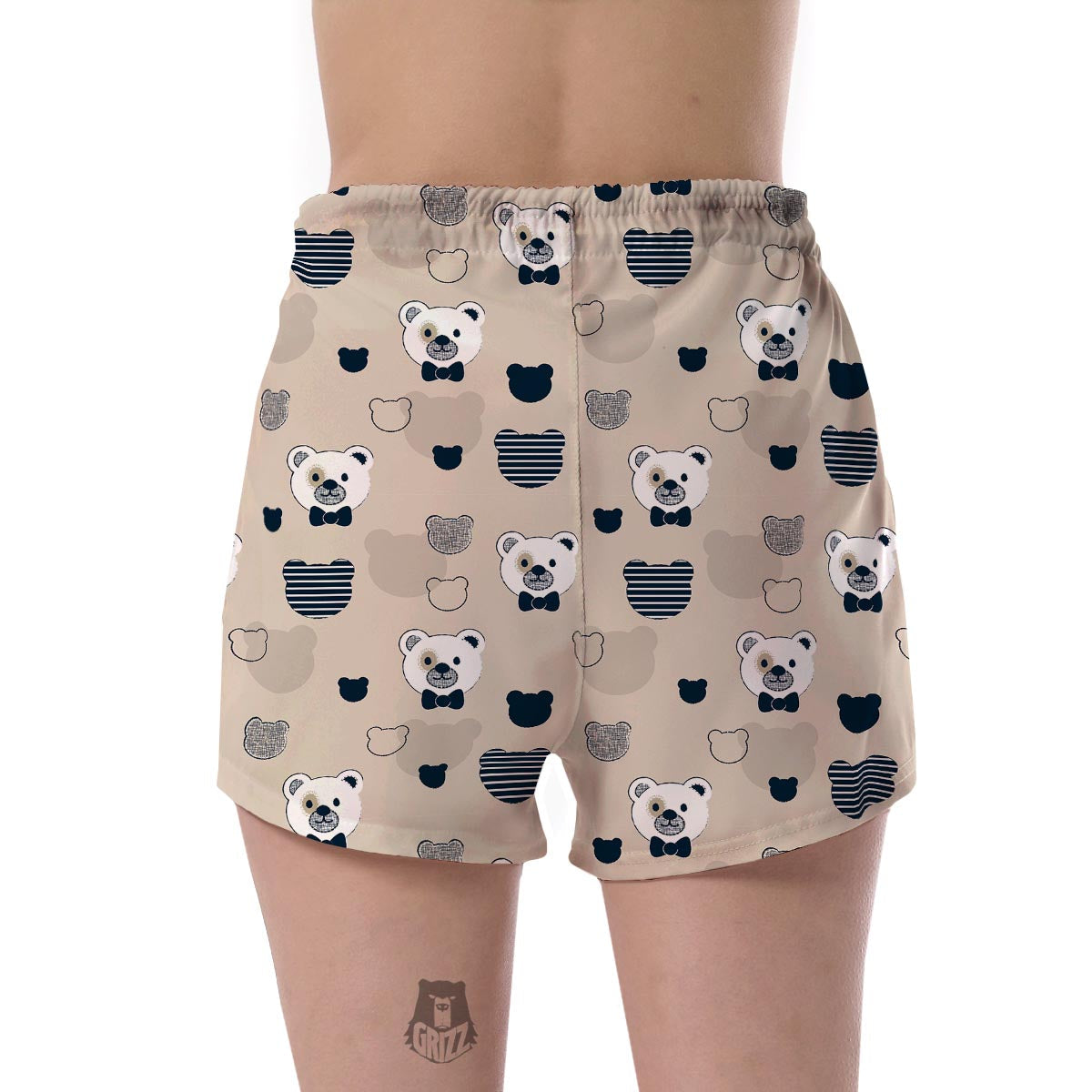 Pattern Print Teddy Bear Women's Shorts-grizzshop