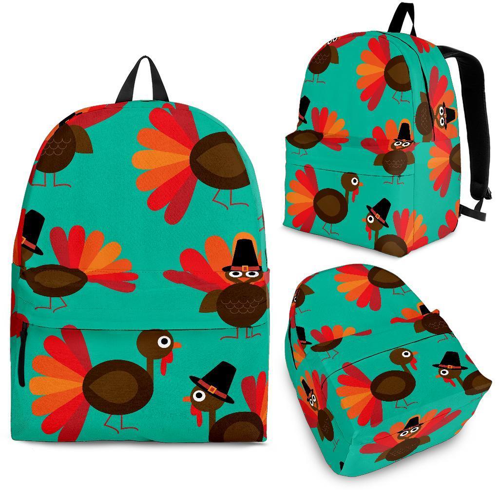 Pattern Print Thankgiving Turkey Backpack-grizzshop