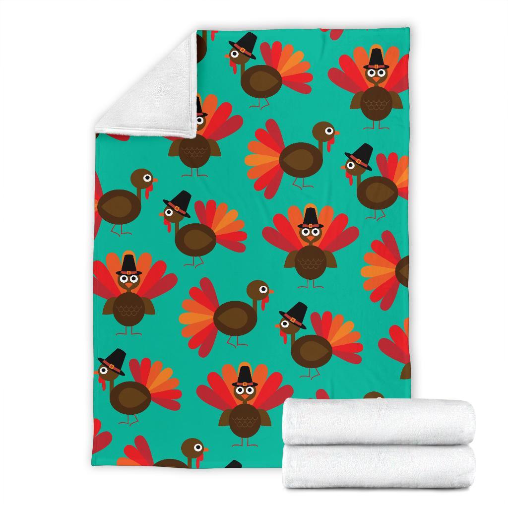 Pattern Print Thankgiving Turkey Blanket-grizzshop