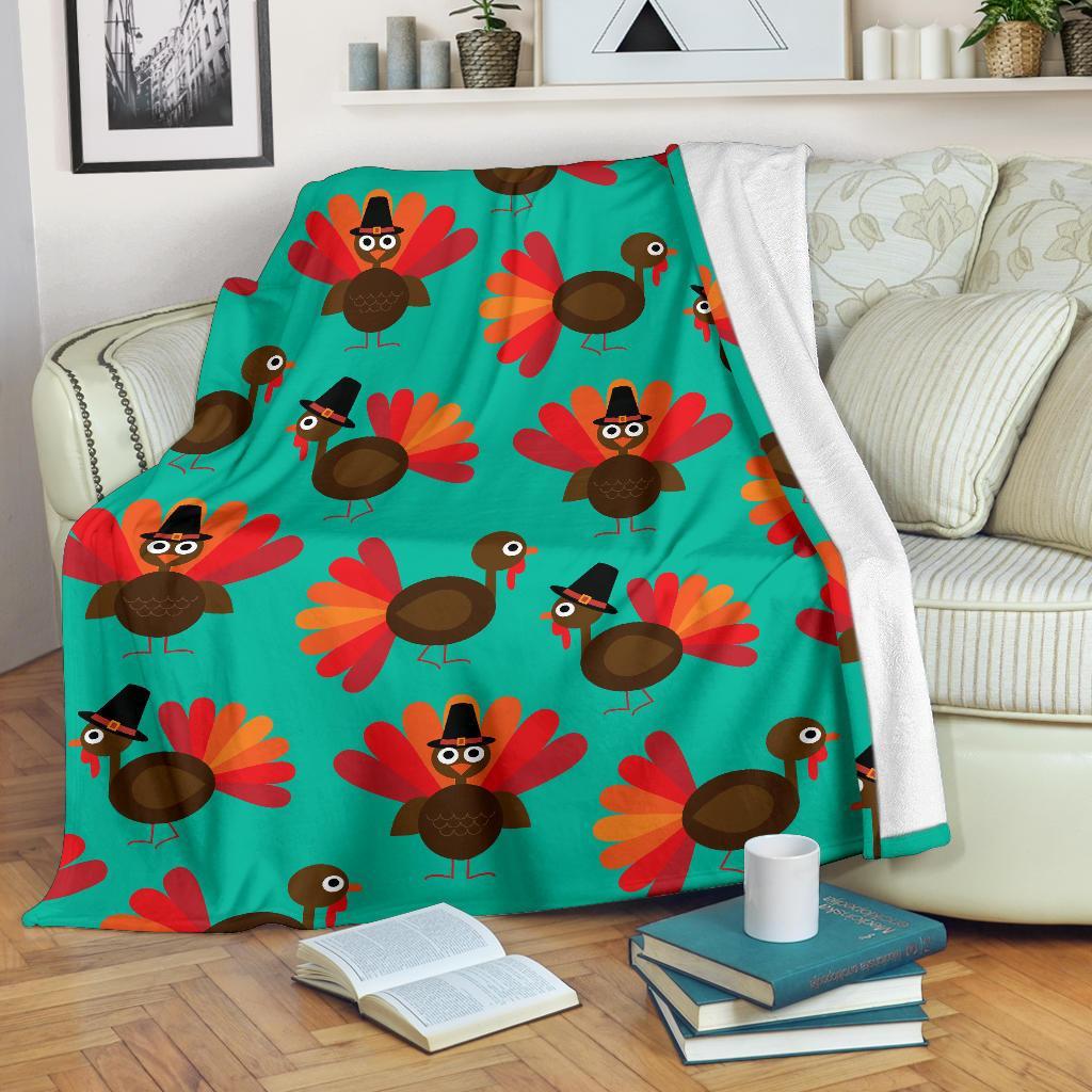 Pattern Print Thankgiving Turkey Blanket-grizzshop