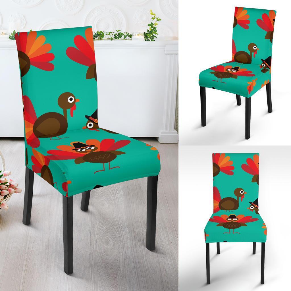 Pattern Print Thankgiving Turkey Chair Cover-grizzshop