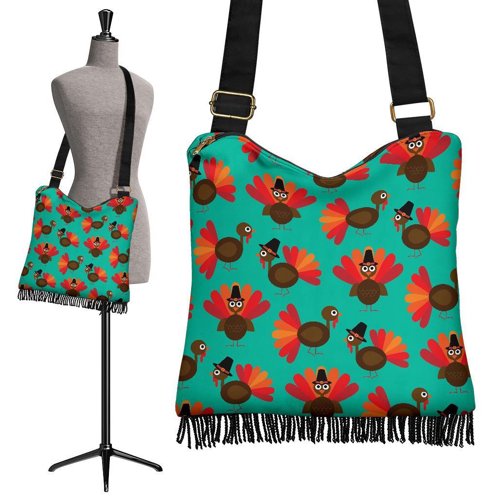 Pattern Print Thankgiving Turkey Crossbody bags-grizzshop