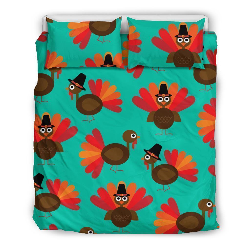 Pattern Print Thankgiving Turkey Duvet Cover Bedding Set-grizzshop