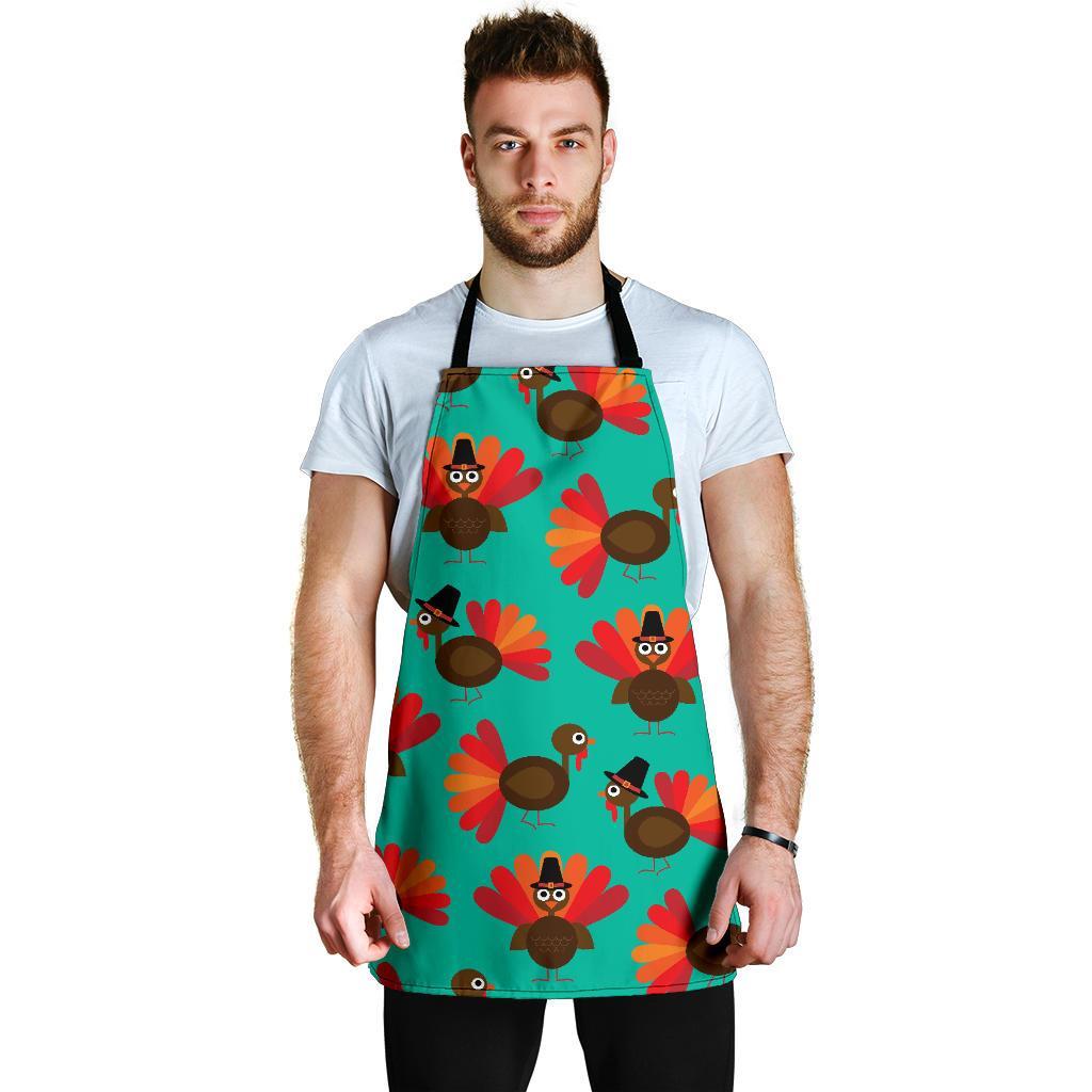 Pattern Print Thankgiving Turkey Men's Apron-grizzshop