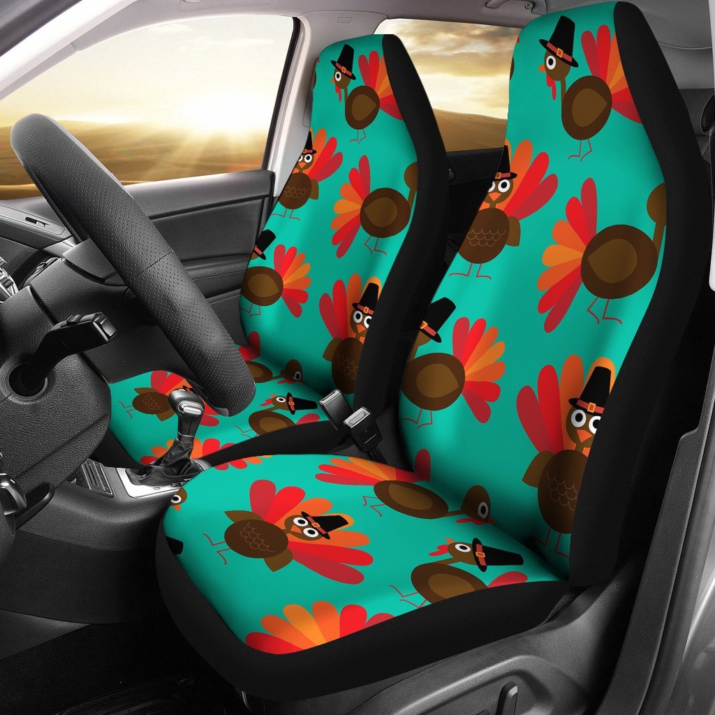 Pattern Print Thankgiving Turkey Universal Fit Car Seat Covers-grizzshop