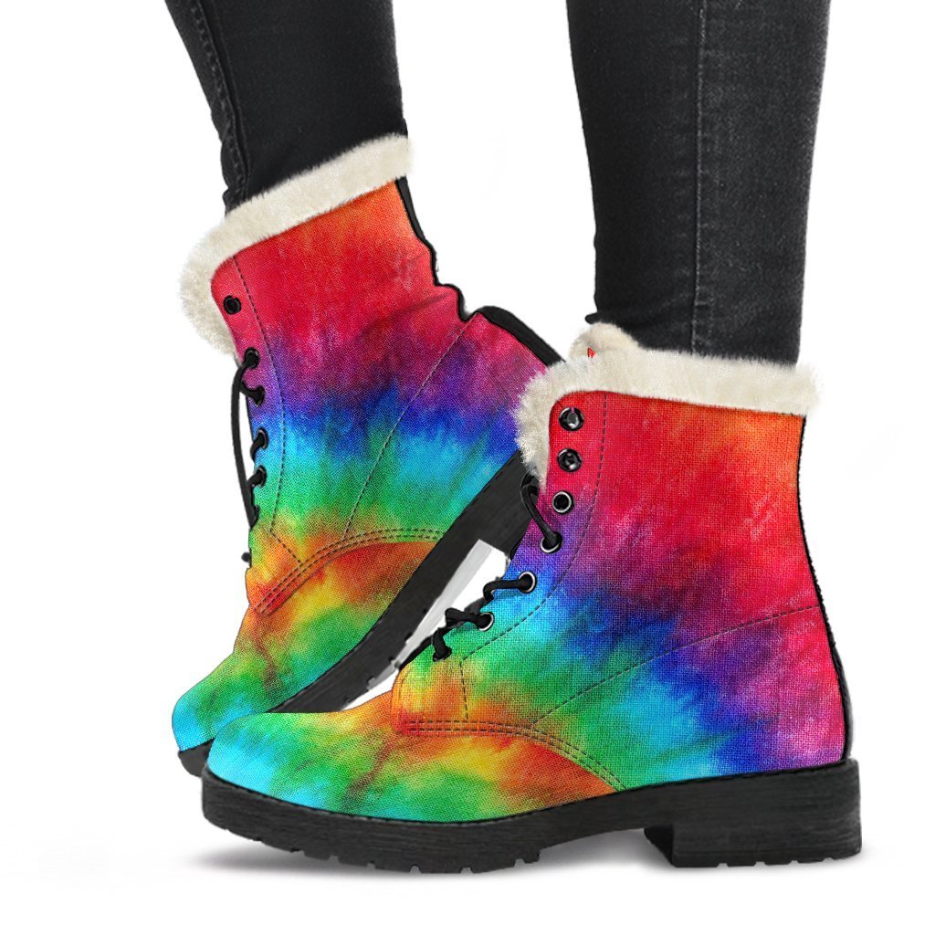 Pattern Print Tie Dye Comfy Winter Boots-grizzshop