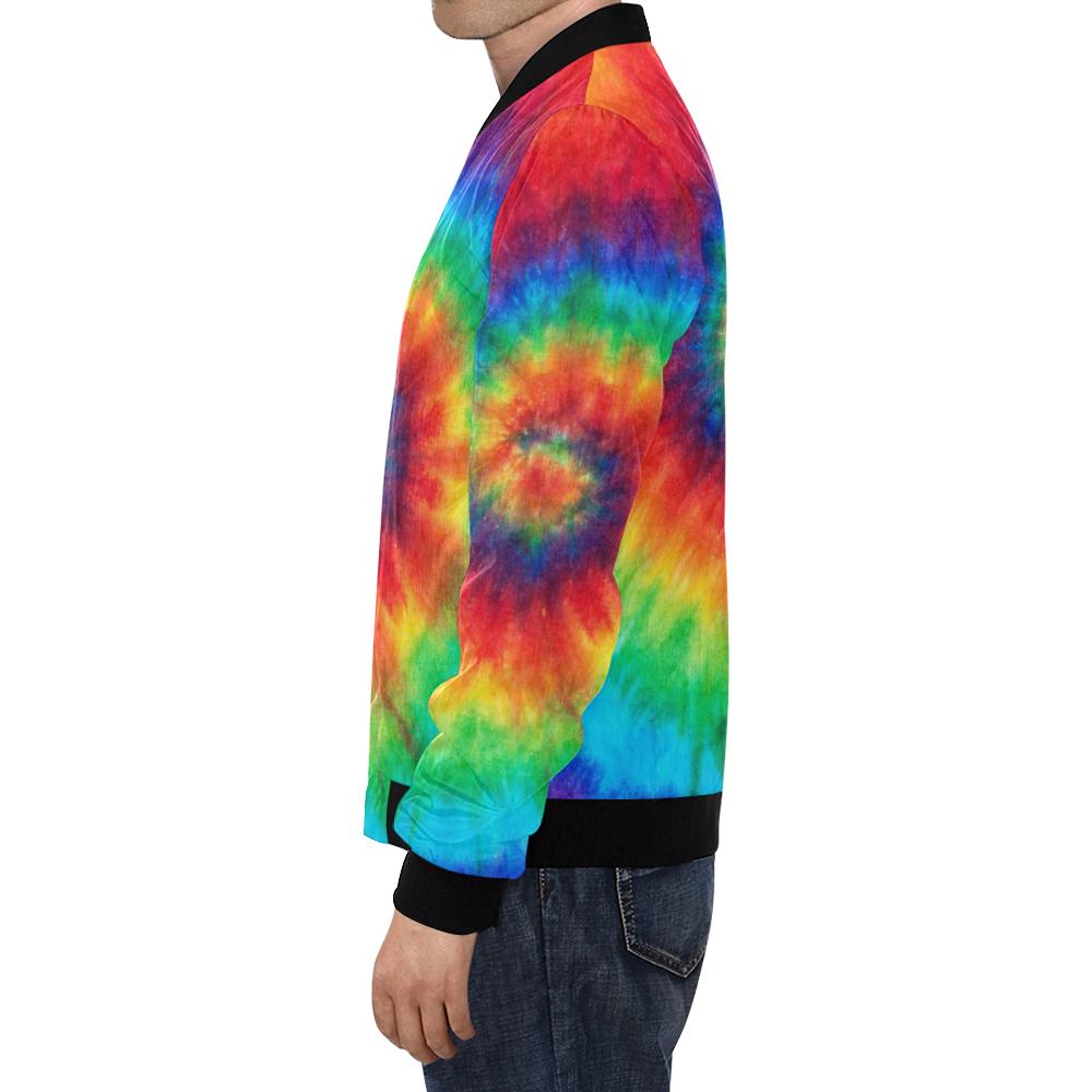 Pattern Print Tie Dye Men's Bomber Jacket-grizzshop