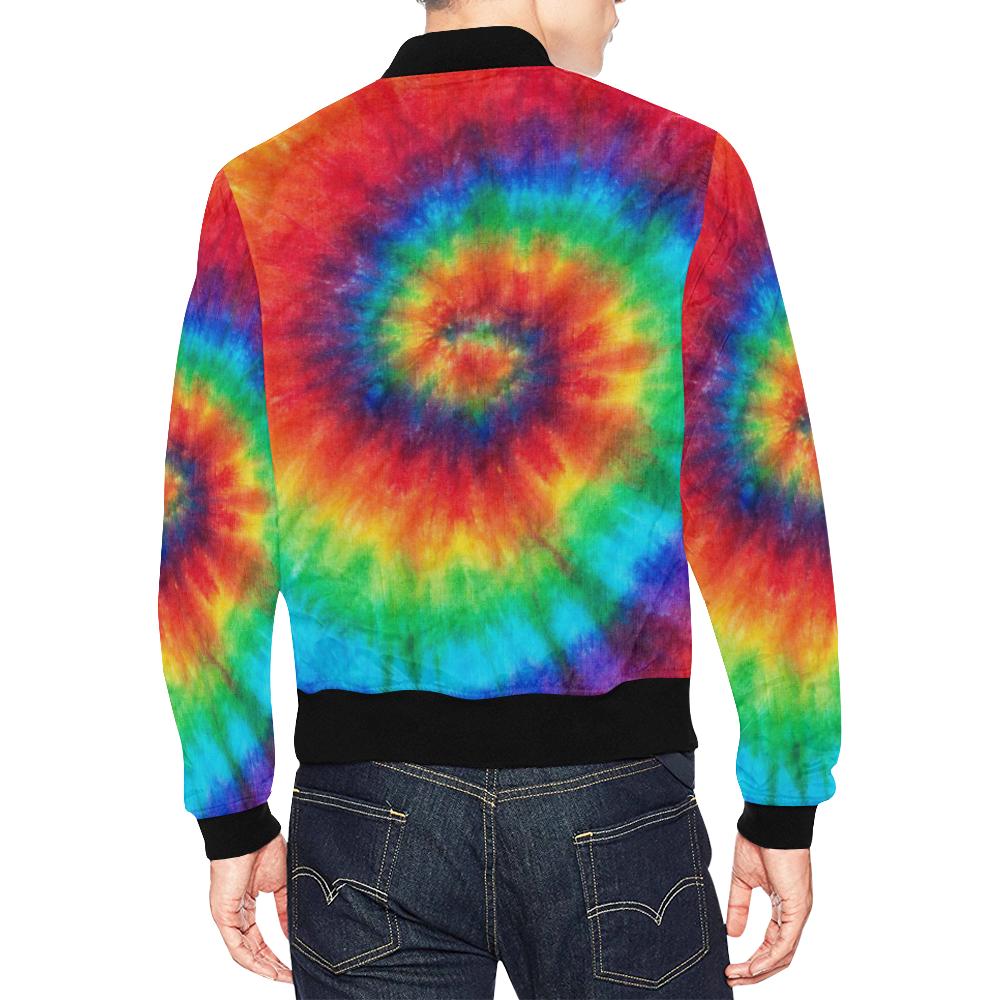 Pattern Print Tie Dye Men's Bomber Jacket-grizzshop