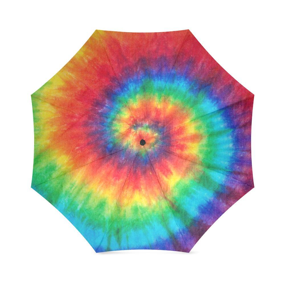 Pattern Print Tie Dye Print Foldable Umbrella-grizzshop