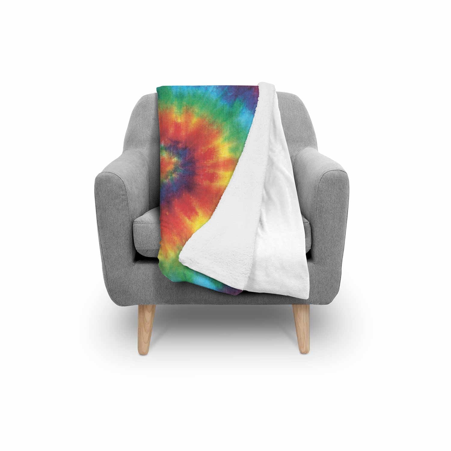Pattern Print Tie Dye Throw Blanket-grizzshop