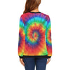 Pattern Print Tie Dye Women Crewneck Sweatshirt-grizzshop