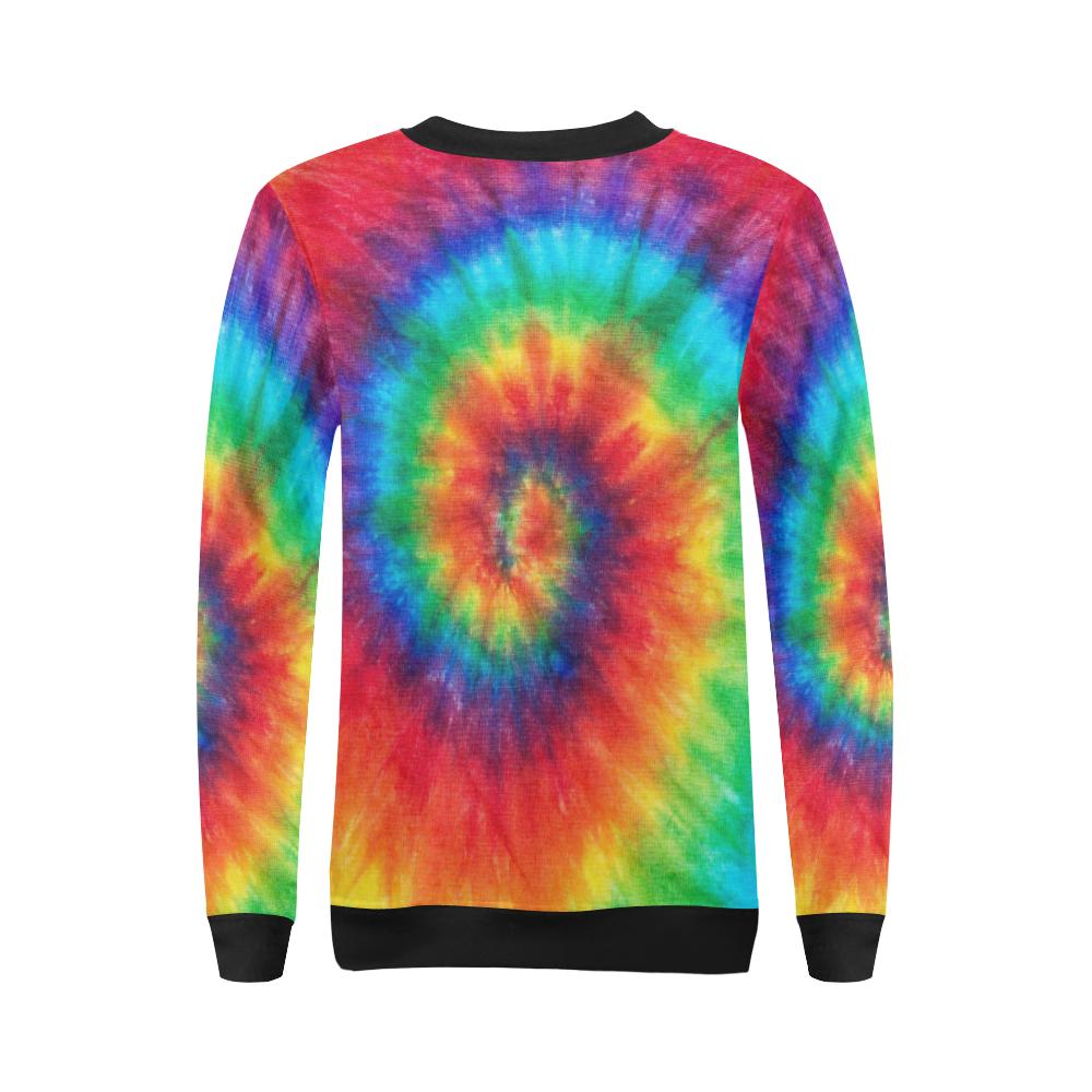 Pattern Print Tie Dye Women Crewneck Sweatshirt-grizzshop