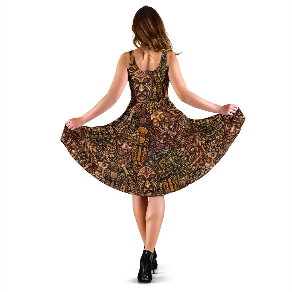 Pattern Print Totem Dress-grizzshop