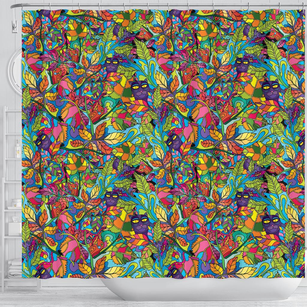 Pattern Print Trippy Bathroom Shower Curtain-grizzshop