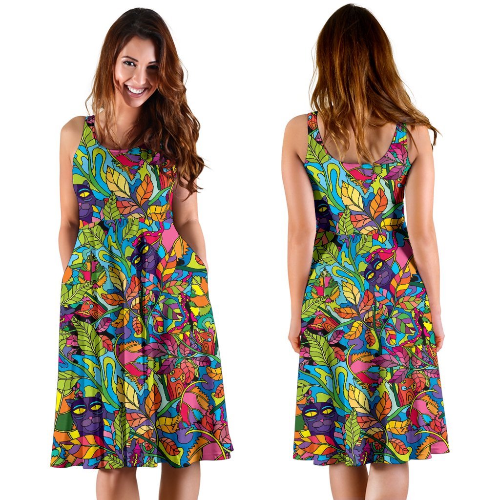 Pattern Print Trippy Dress-grizzshop