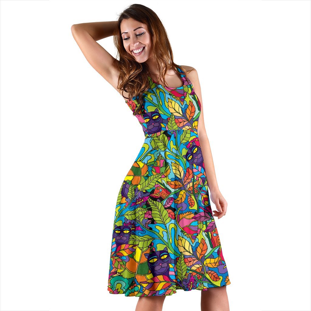 Pattern Print Trippy Dress-grizzshop