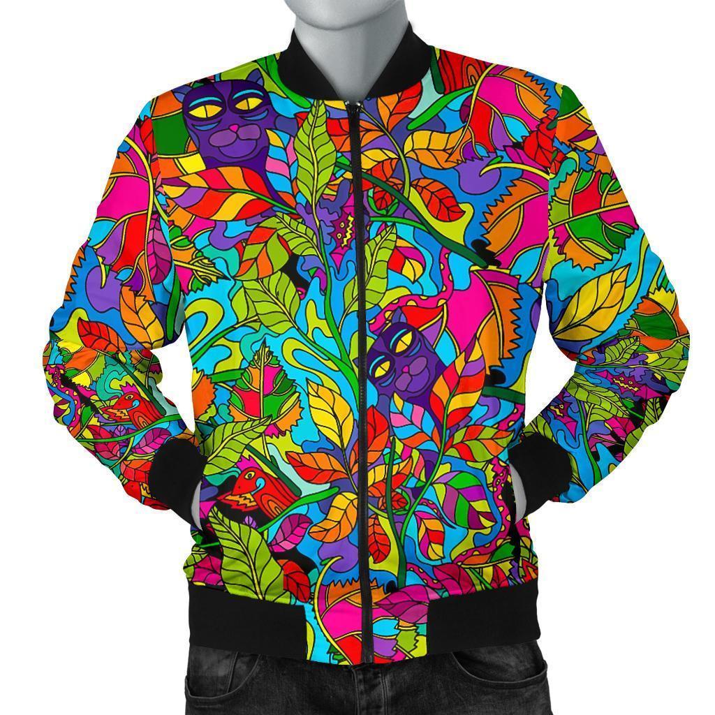 Pattern Print Trippy Men's Bomber Jacket-grizzshop