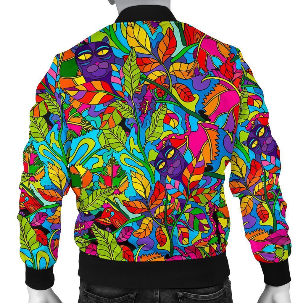 Pattern Print Trippy Men's Bomber Jacket-grizzshop