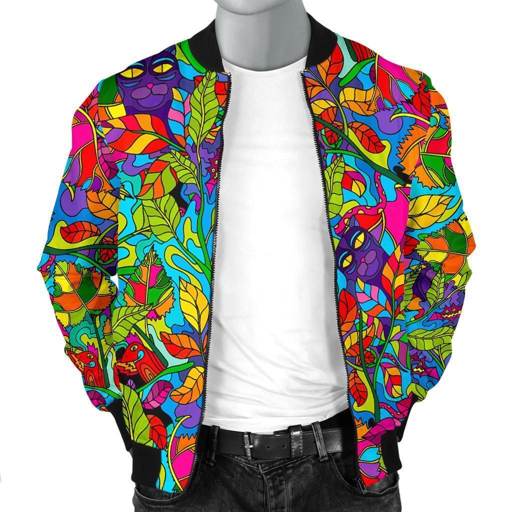 Pattern Print Trippy Men's Bomber Jacket-grizzshop