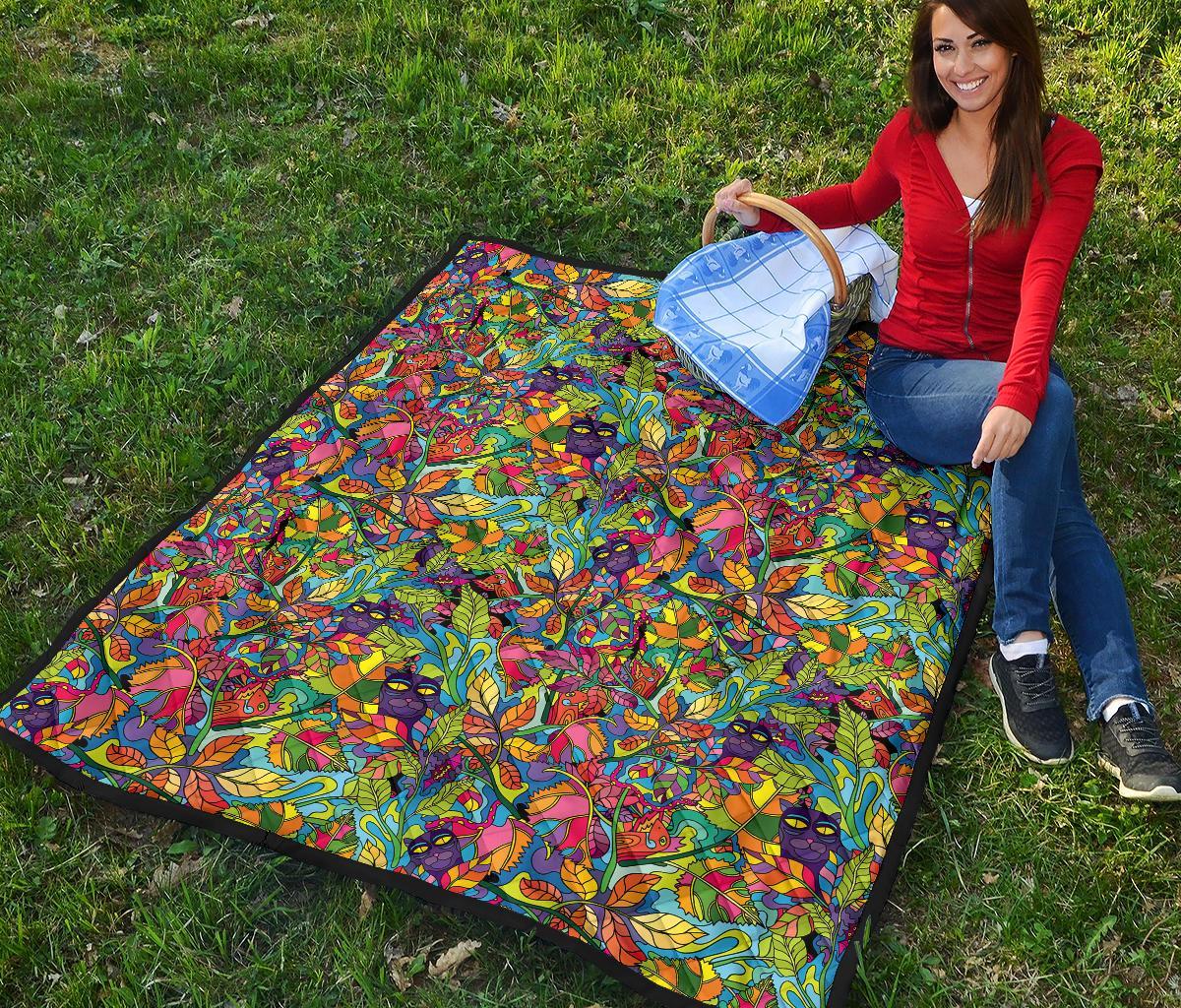 Pattern Print Trippy Quilt-grizzshop
