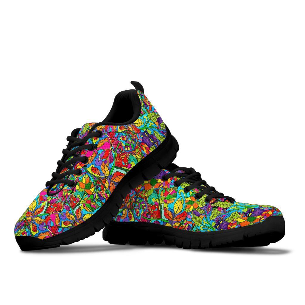 Pattern Print Trippy Sneaker Shoes For Men Women-grizzshop