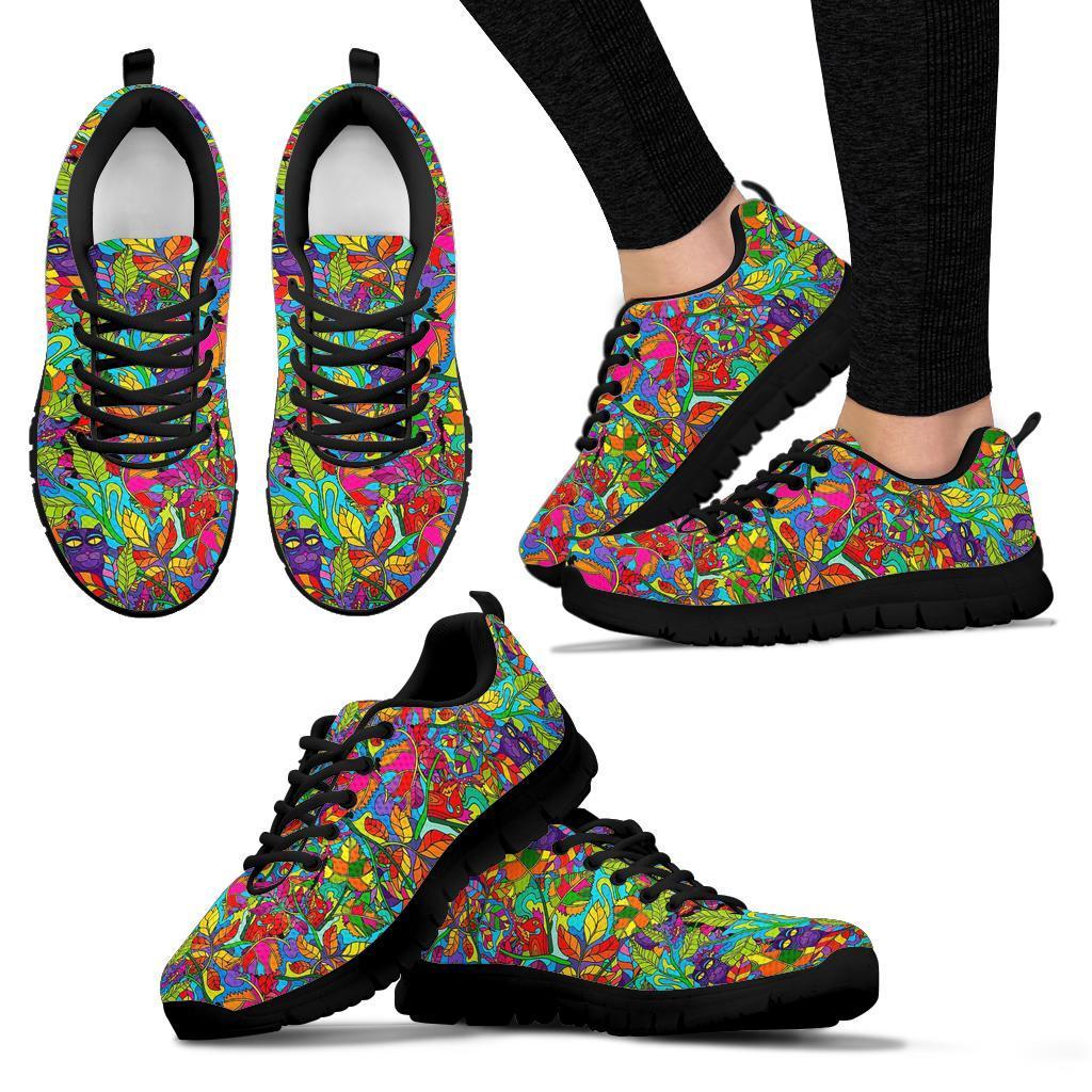 Pattern Print Trippy Sneaker Shoes For Men Women-grizzshop