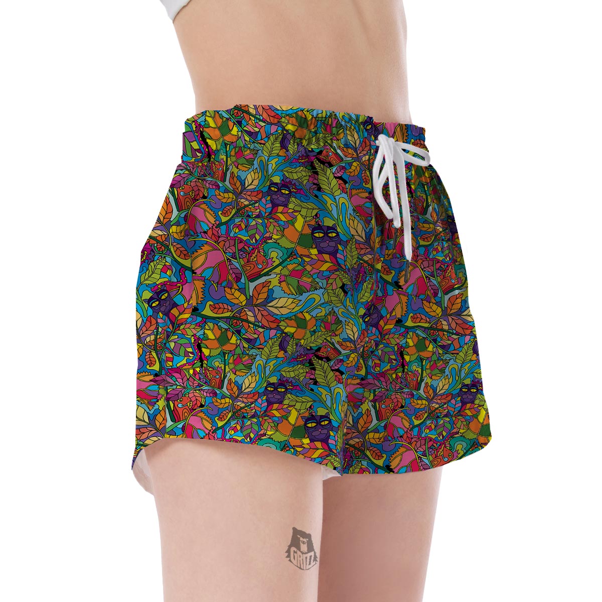 Pattern Print Trippy Women's Shorts-grizzshop