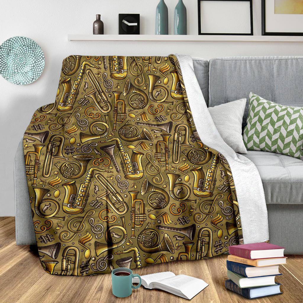 Pattern Print Trumpet Blanket-grizzshop