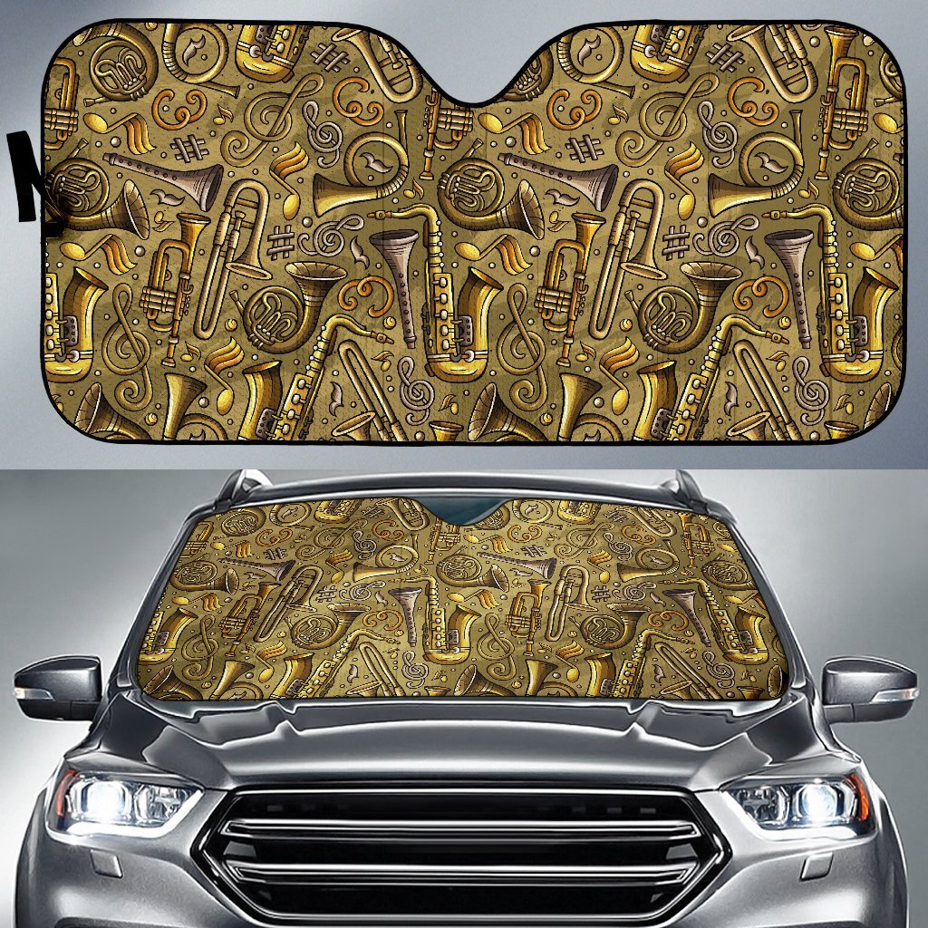 Pattern Print Trumpet Car Sun Shade-grizzshop