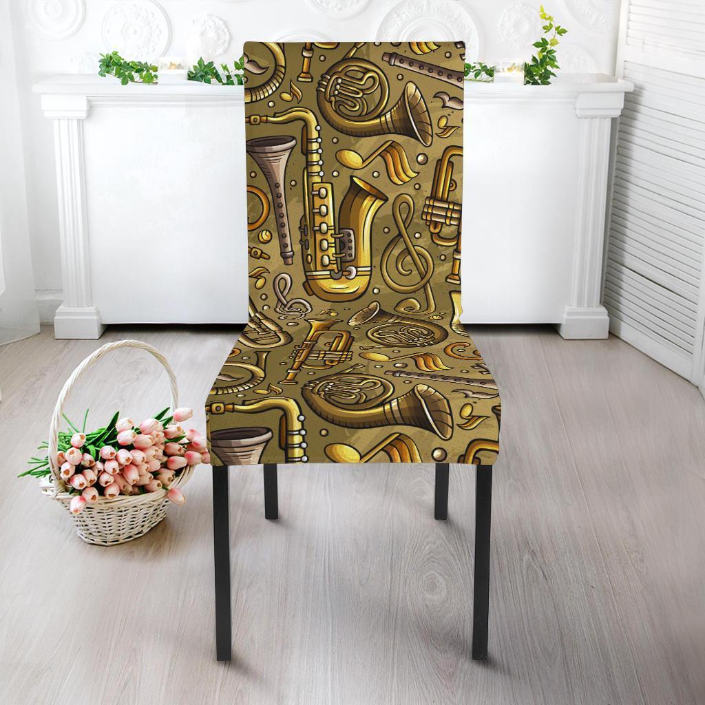 Pattern Print Trumpet Chair Cover-grizzshop