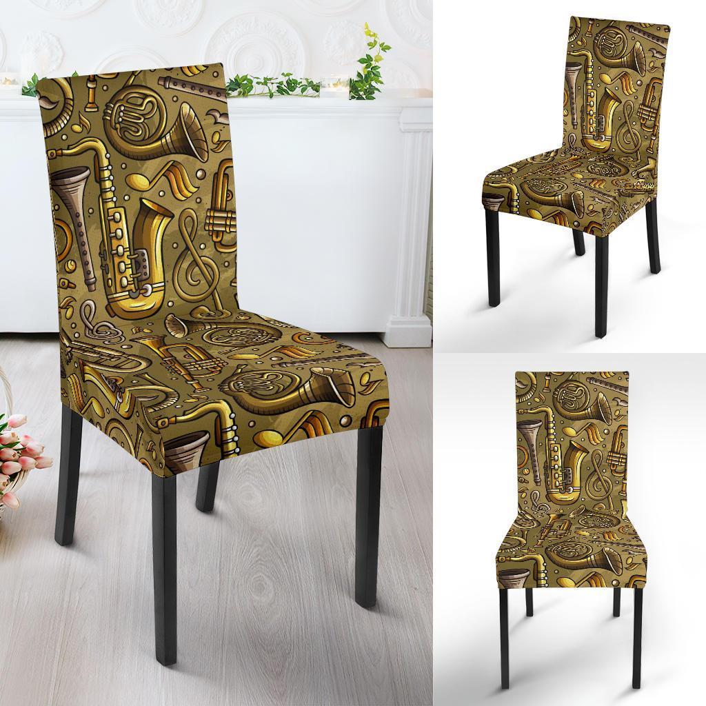 Pattern Print Trumpet Chair Cover-grizzshop