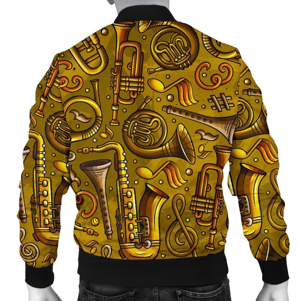 Pattern Print Trumpet Men's Bomber Jacket-grizzshop