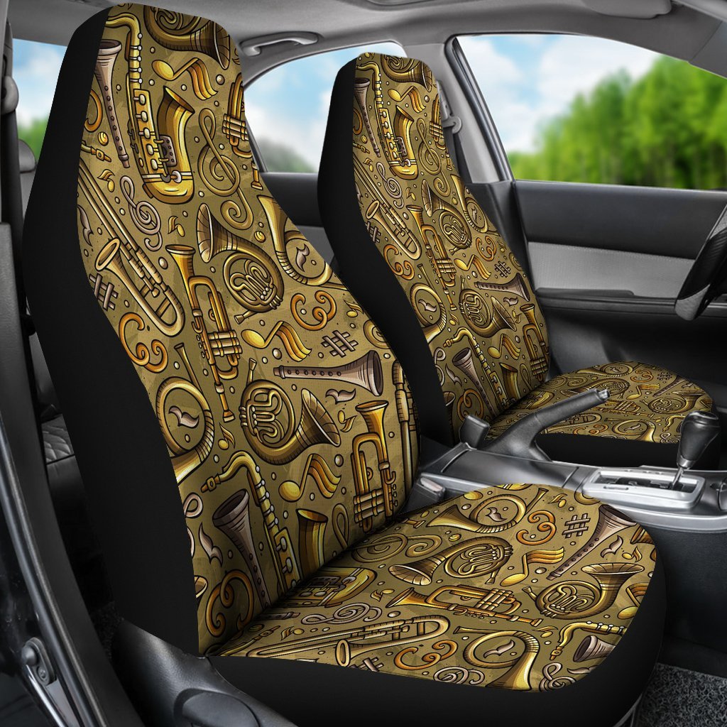 Pattern Print Trumpet Universal Fit Car Seat Covers-grizzshop