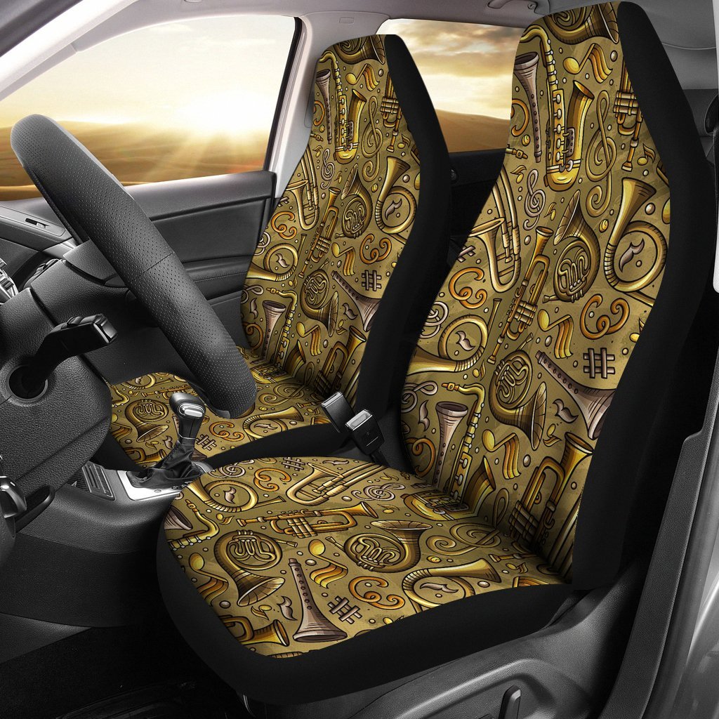 Pattern Print Trumpet Universal Fit Car Seat Covers-grizzshop