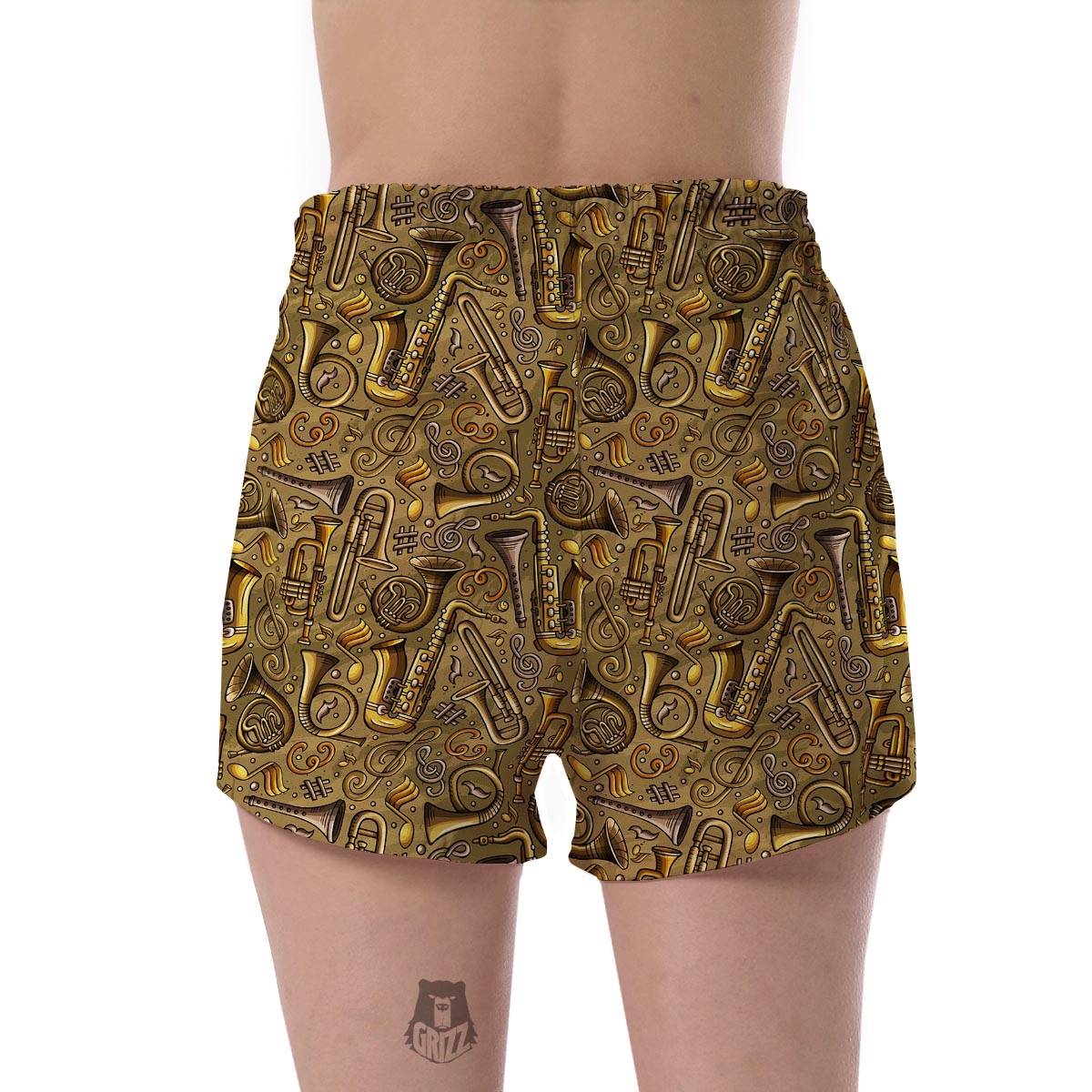 Pattern Print Trumpet Women's Shorts-grizzshop