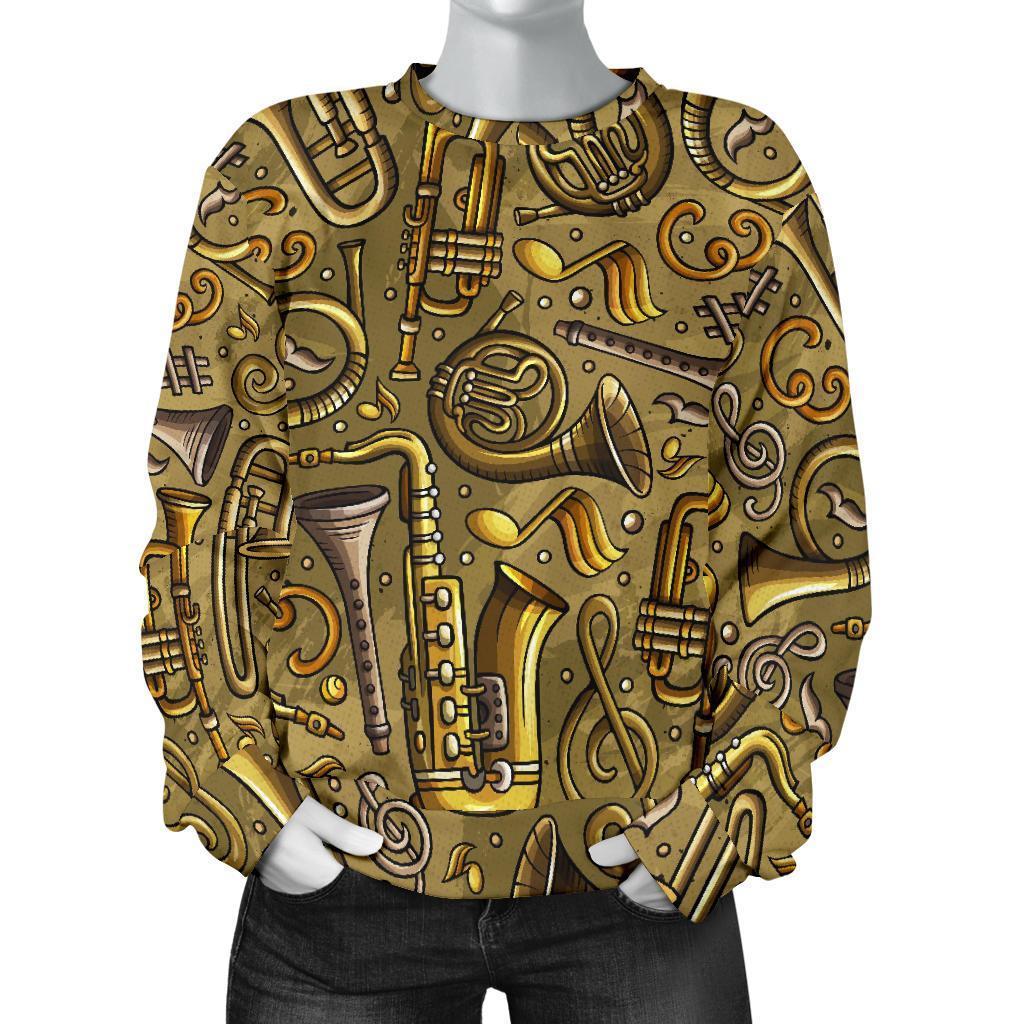 Pattern Print Trumpet Women's Sweatshirt-grizzshop