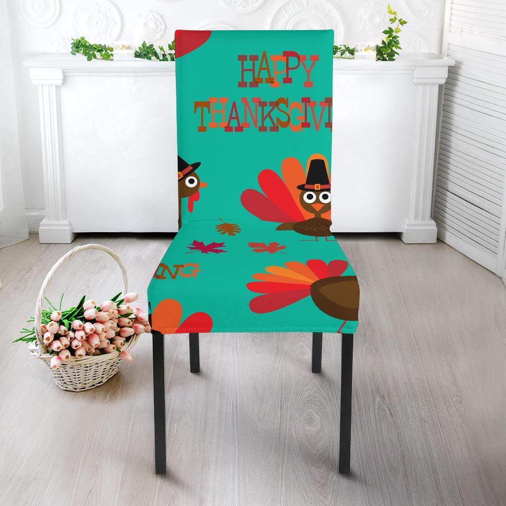 Pattern Print Turkey Thankgiving Chair Cover-grizzshop