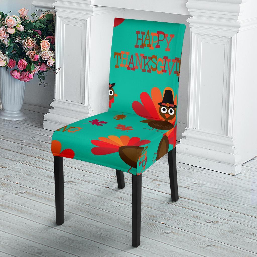 Pattern Print Turkey Thankgiving Chair Cover-grizzshop