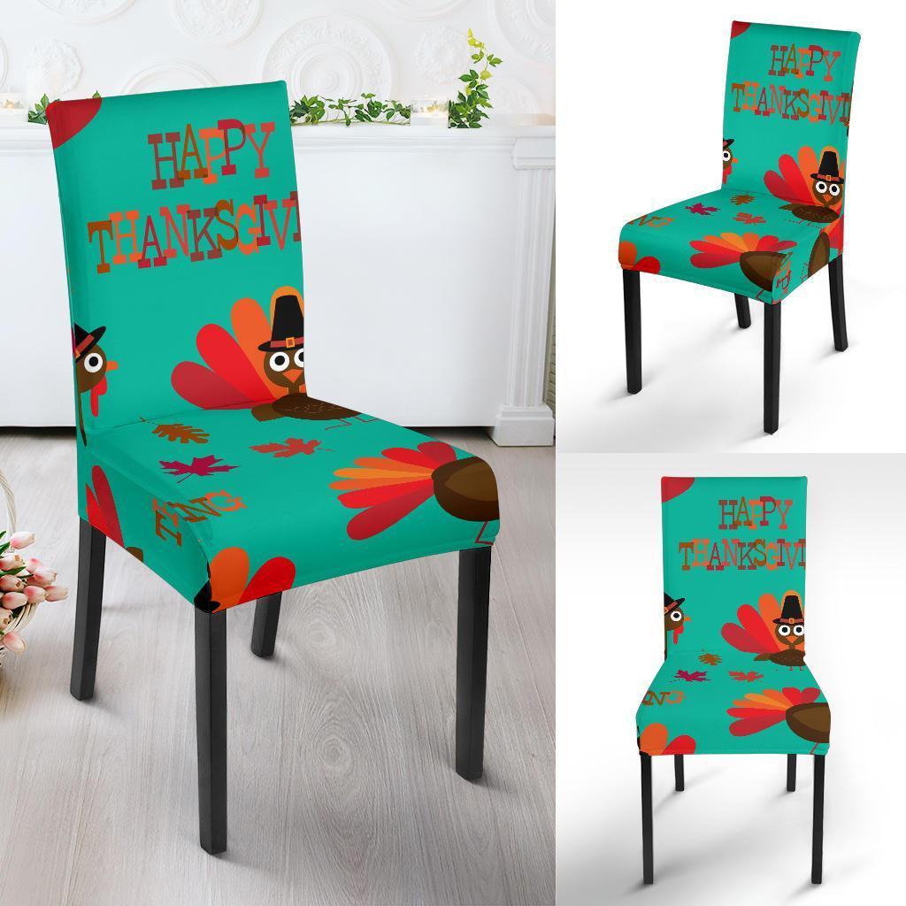 Pattern Print Turkey Thankgiving Chair Cover-grizzshop