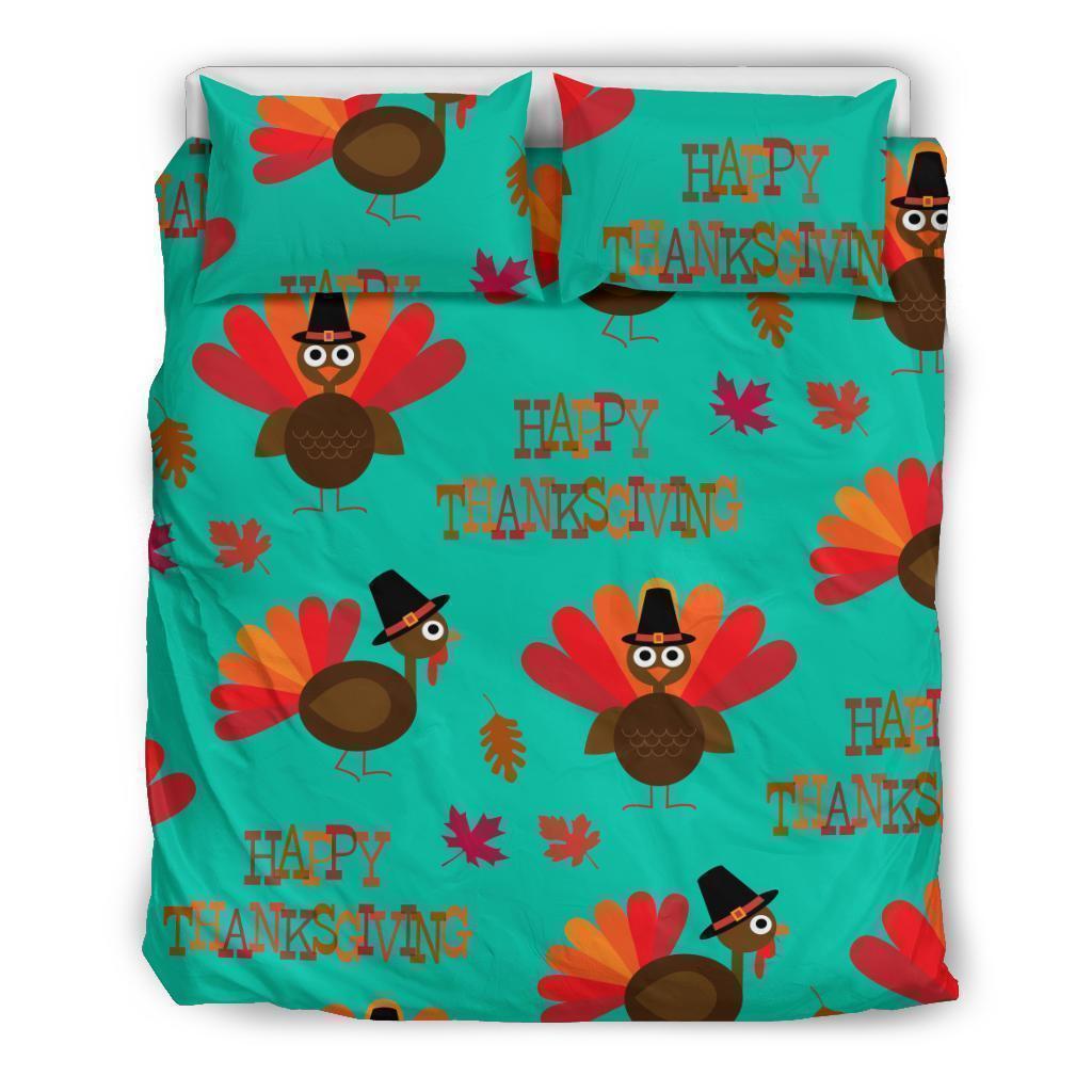 Pattern Print Turkey Thankgiving Duvet Cover Bedding Set-grizzshop