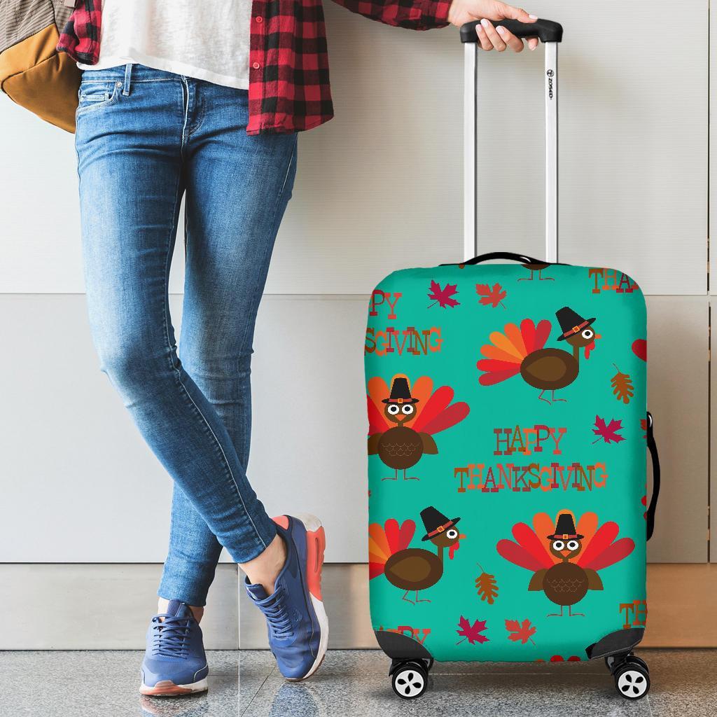 Pattern Print Turkey Thankgiving Luggage Cover Protector-grizzshop