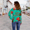 Pattern Print Turkey Thankgiving Women Off Shoulder Sweatshirt-grizzshop