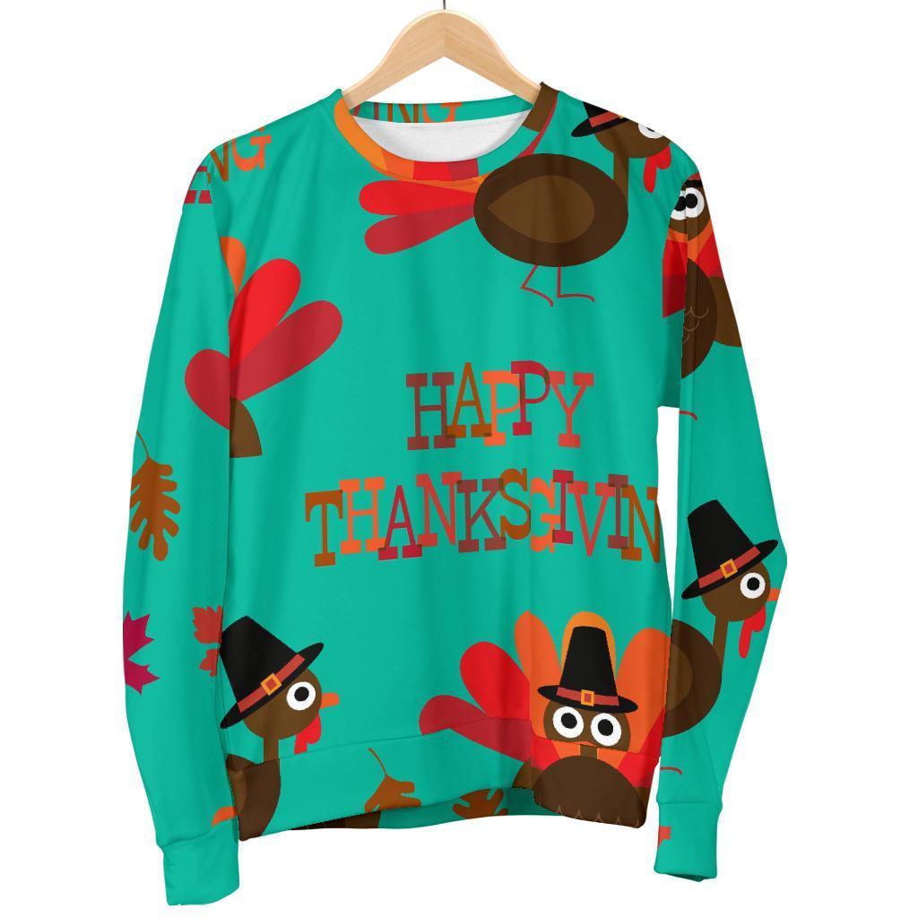 Pattern Print Turkey Thankgiving Women's Sweatshirt-grizzshop