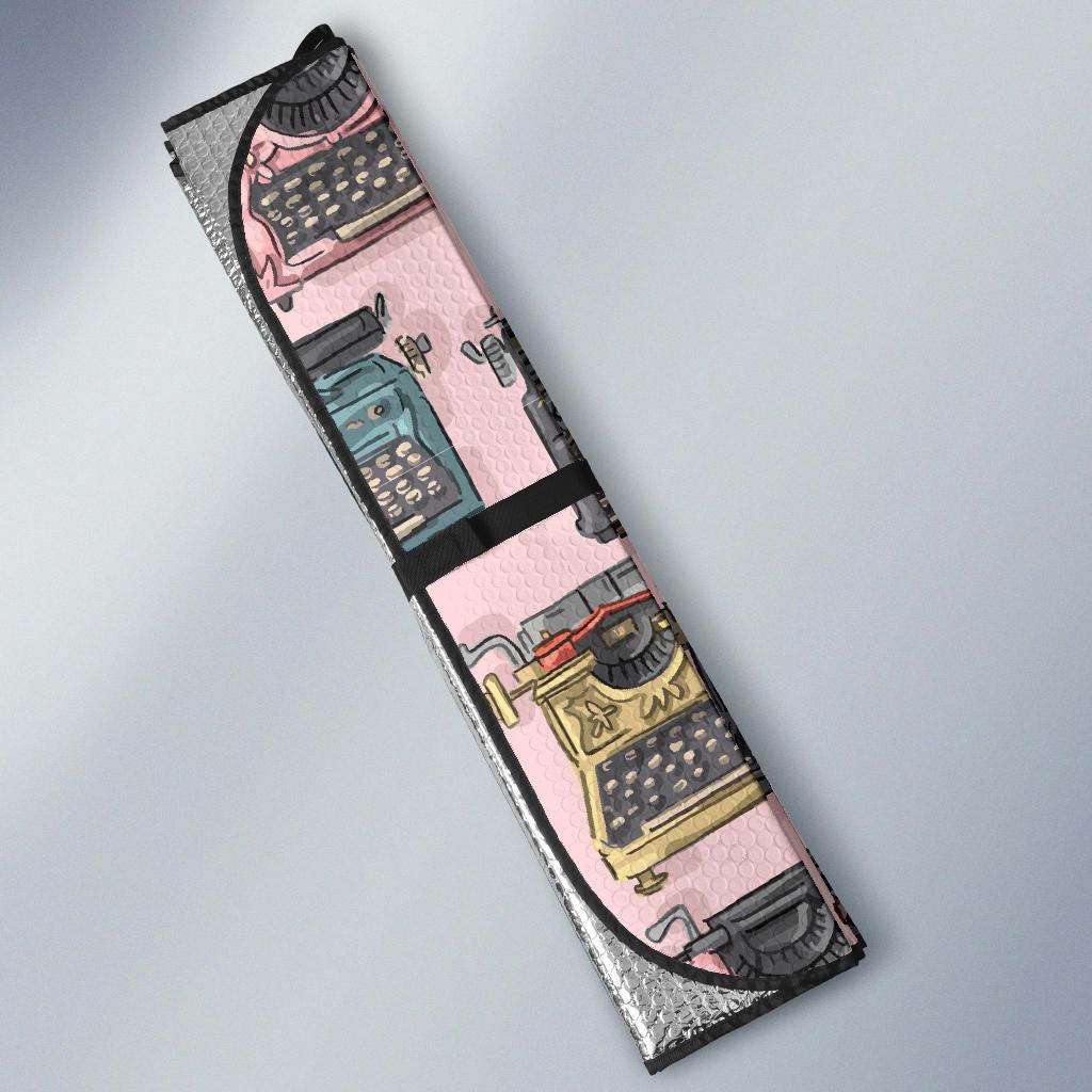 Pattern Print Typewriter Car Sun Shade-grizzshop